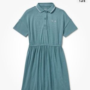 Wonder Nation Girls Vent Back Teal Polo Dress Size Large PLUS (10-12) NEW